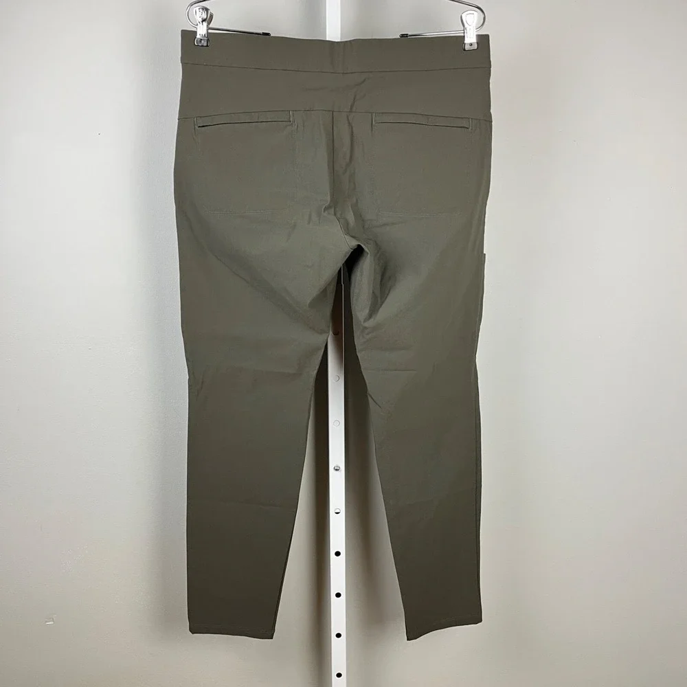 Athleta Wander Stash Skinny Pants Womens 12P Arbor Olive Green‎ Nylon Blend